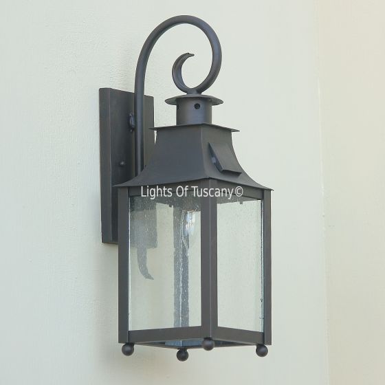 7356-1 Contemporary/Transitional Outdoor Wrought Iron Wall Lantern