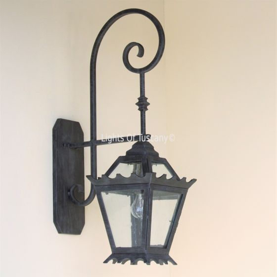 7456-1 Contemporary-Spanish Wrought Iron Outdoor Lantern