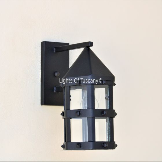 7511-1 Rustic Spanish Gothic Style Iron Outdoor Wall Lantern