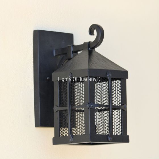 7617-1 Contemporary Spanish Style Wall Lantern with Mesh