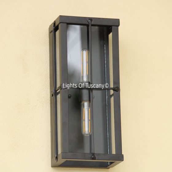 7622-2SD Spanish Contemporary Style Wrought Iron Outdoor Pocket Light