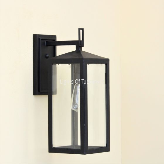 7867-1 Contemporary Style Wrought Iron Outdoor Light