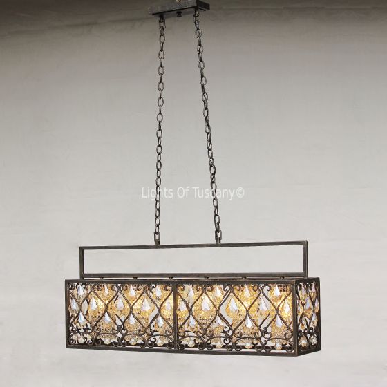 Contemporary Spanish Style Wrought Iron Chandelier