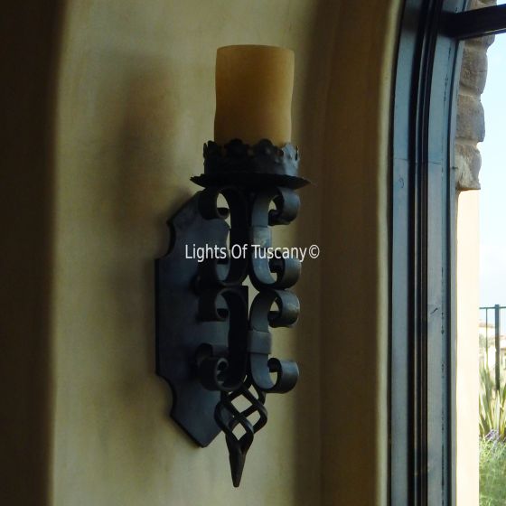 Custom Spanish Revival wall sconce
