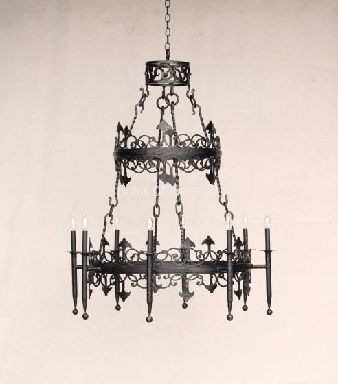 1502-8 Wrought Iron Antique Spanish Style Chandelier