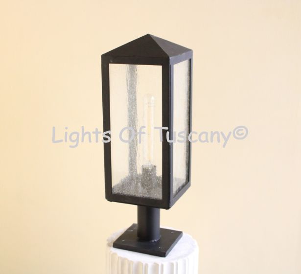 6958-1P Contemporary Outdoor Iron Post Light