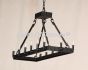 2392-14 Wrought Iron Contemporary Style Linear Chandelier