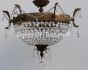 15915-6 Semi Flush Crystal Bowl Tuscan Ceiling LIght