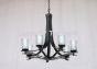 9251-7CYL Contemporary Style Wrought Iron Chandelier