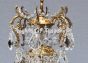 15550-12 Antique European Brass Candelabra Crystal Chandelier