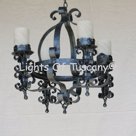 1237-4 Rustic Spanish Revival Style Chandelier