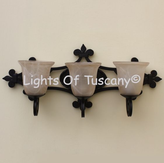 5571-3 Spanish Wrought Iron Vanity Bath Bar Light