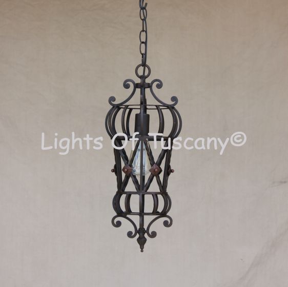 6172-1  Mediterranean/Tuscan Style Iron Hanging Pendant