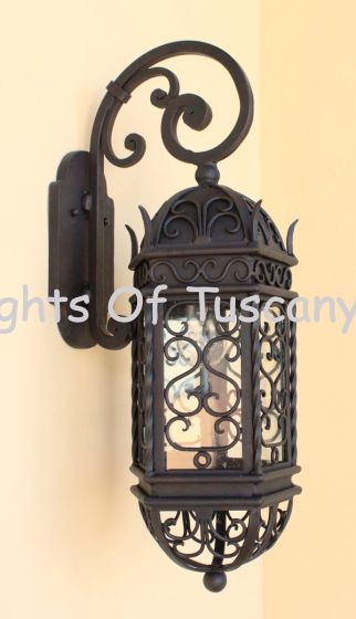 7152-1 Spanish Outdoor Iron Wall Lantern
