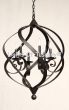 1429-6 Wrought Iron Spiral Transitional Chandelier