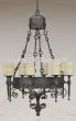 1991-8 Onyx-Spanish Wrought Iron Chandelier