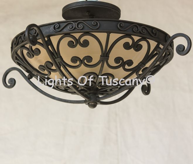 6541-3 Tuscan/ Mediterranean Style Wrought Iron Bowl
