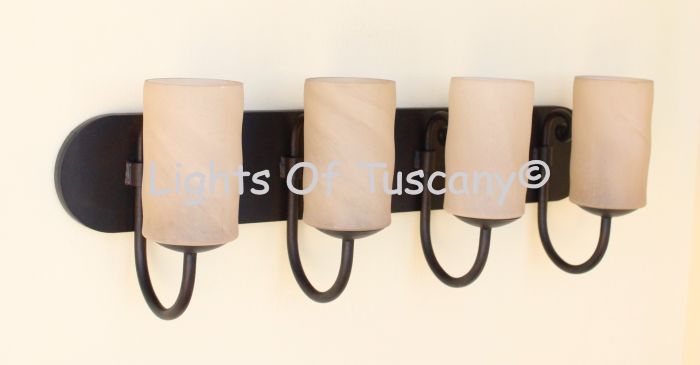 5554-4 Contemporary Rustic Bathroom Iron Vanity Light