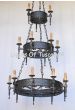 1442-18 Wrought Iron Large Spanish Style Chandelier 