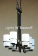 1534-8 Contemporary Wrought Iron Chandelier with genuine alabaster stone 