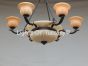 11103-6 Genuine Spanish Cast Brass Chandelier with Stone Shades