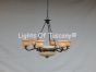 11103-6 Genuine Spanish Cast Brass Chandelier with Stone Shades