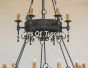 1050-18 Spanish Revival Wrought Iron Chandelier