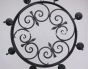 1936-8 Old World Spanish Wrought Iron Chandelier with Glass Candles