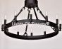 2398-12FL  Contemporary Spanish Style Flush Mount Wrought Iron Chandelier