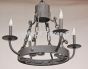 1390-4 Rustic Spanish Style Wrought Iron Chain Chandelier