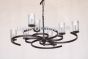1036-8G Contemporary Wrought Iron Chandelier with Glass Candles