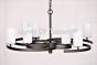 1036-8G Contemporary Wrought Iron Chandelier with Glass Candles