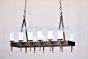 1078-12GL Rustic Spanish Iron Linear Chandelier with Glass Candles