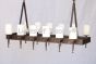 1078-12GL Rustic Spanish Iron Linear Chandelier with Glass Candles
