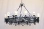 1319-12LG Spanish Revival Style Wrought Iron Chandelier