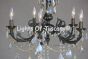 15570-5 Antique Cass Brass Crystal Chandelier