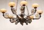 4227-8 European Antique Brass Style Chandelier with Real Stone Shades