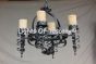 1237-4 Rustic Spanish Revival Style Iron Chandelier