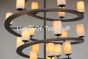 9025-25 Spiral- Contemporary Wrought Iron Chandelier with Onyx 
