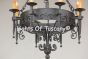 1992-8 Spanish Wrought Iron Chandelier.