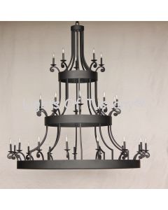 1030-30 Extra Large transitional wrought Iron chandelier