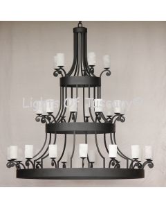 1031-30 Extra Large Transitional Wrought Iron Chandelier