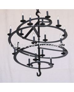 1040-18 Spiral Contemporary Wrought Iron Chandelier 