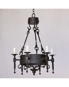 1055-6 Spanish Style Wrought Iron Chandelier