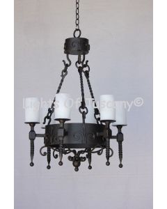 1055-6GL Spanish Style Wrought Iron Chandelier