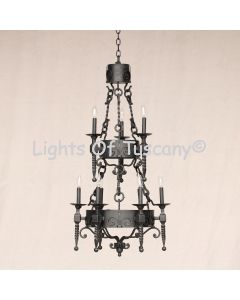 1056-9 Wrought Iron Spanish Style Chandelier