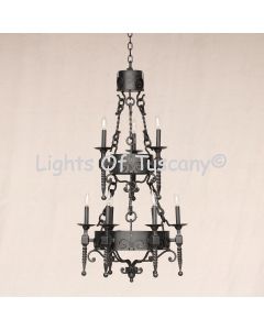 1056-9 Wrought Iron Spanish Style Chandelier
