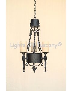 1057-3GLS  Iron Chandelier