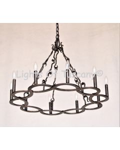 1065-10 Rustic Transitional Iron Chandelier