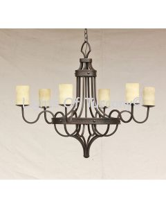 1076-6 Contemporary Spanish Style Wrought Iron Chandelier